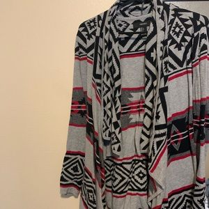 tribal print cardigan